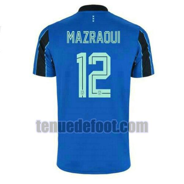 maillot mazraoui 12 afc ajax 2021 2022 exterieur bleu bleu