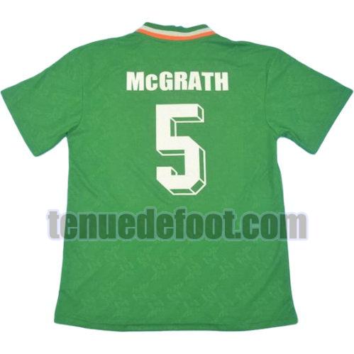 maillot mc grath 5 république d'irlande 1994 domicile vert