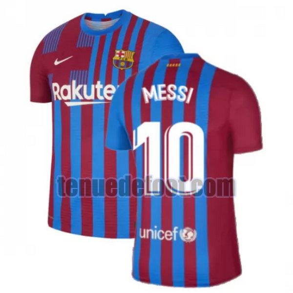 maillot messi 10 barcelone 2021 2022 domicile rouge blanc rouge blanc