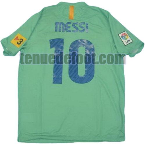 maillot messi 10 fc barcelone lfp 2010-2011 exterieur vert