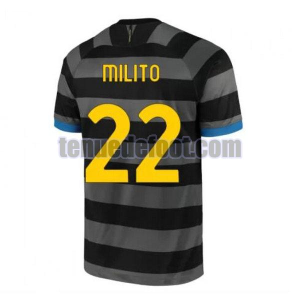 maillot milito 22 inter milan 2020-2021 troisième gris gris
