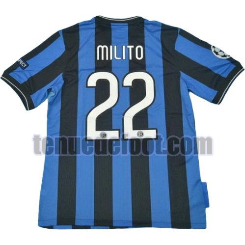 maillot milito 22 inter milan ucl 2010-2011 domicile bleu