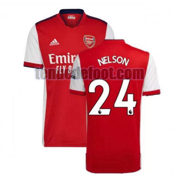 maillot nelson 24 arsenal 2021 2022 domicile rouge rouge