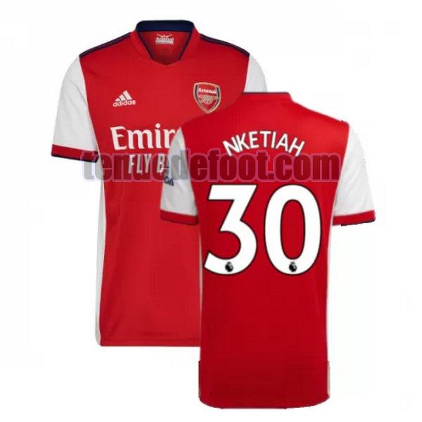 maillot nketiah 30 arsenal 2021 2022 domicile rouge rouge