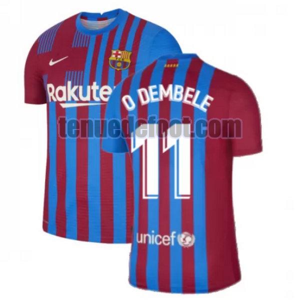 maillot o dembele 11 barcelone 2021 2022 domicile rouge blanc rouge blanc