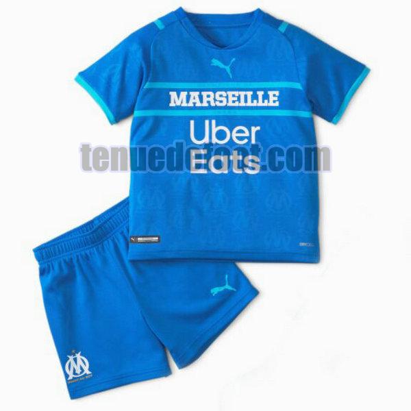 maillot olympique de marseille 2021 2022 troisième enfants bleu bleu