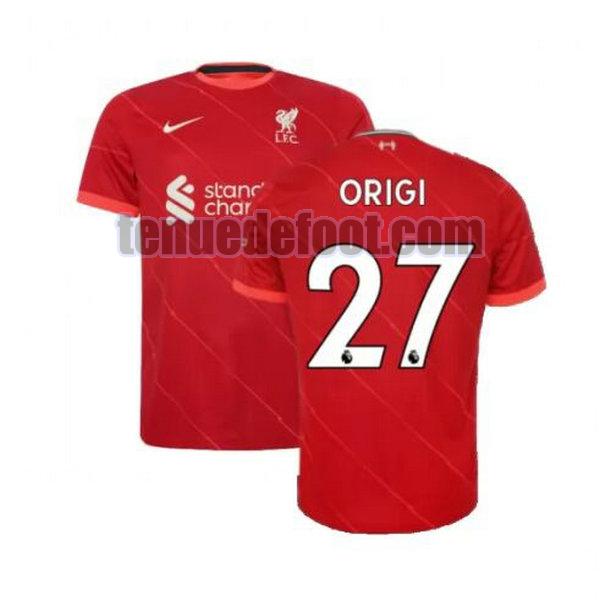 maillot origi 27 liverpool 2021 2022 domicile rouge rouge