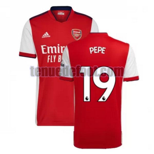 maillot pepe 19 arsenal 2021 2022 domicile rouge rouge