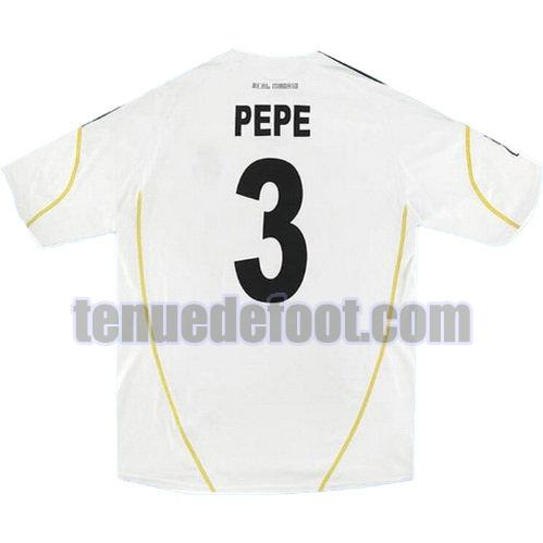 maillot pepe 3 real madrid 2009-2010 domicile blanc
