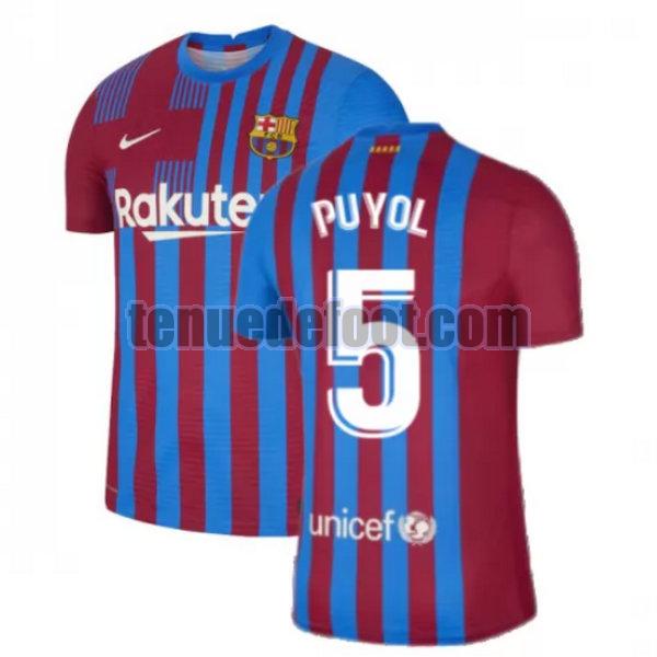 maillot puyol 5 barcelone 2021 2022 domicile rouge blanc rouge blanc