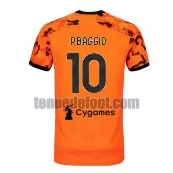 maillot r.baggio 10 juventus 2020-2021 troisième orange