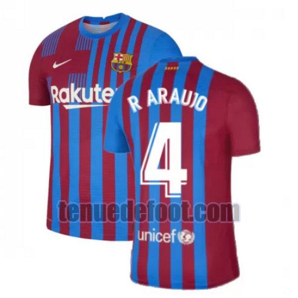 maillot r araujo 4 barcelone 2021 2022 domicile rouge blanc rouge blanc