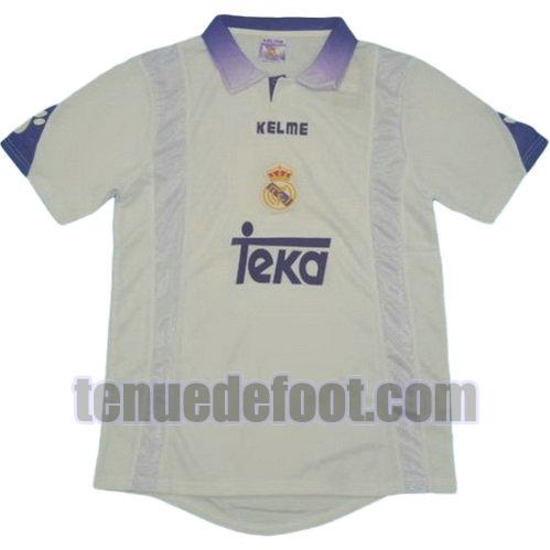 maillot real madrid 1997-1998 domicile manche courte blanc