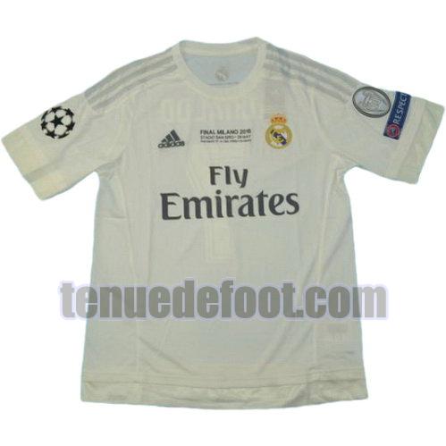 maillot real madrid ucl 2015-2016 domicile manche courte blanc