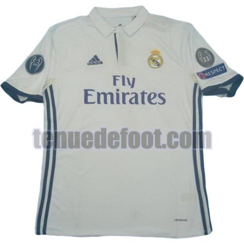 maillot real madrid ucl 2016-2017 domicile manche courte blanc