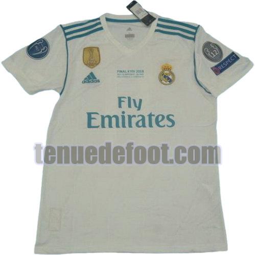 maillot real madrid ucl 2017-2018 domicile manche courte blanc