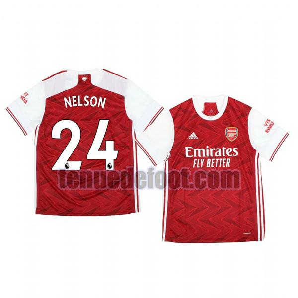 maillot reiss nelson 24 arsenal 2020-2021 domicile rouge
