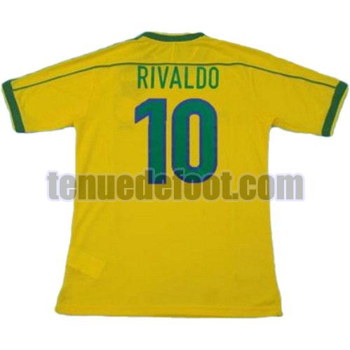 maillot rivaldo 10 brésil coupe du monde 1998 domicile jaune