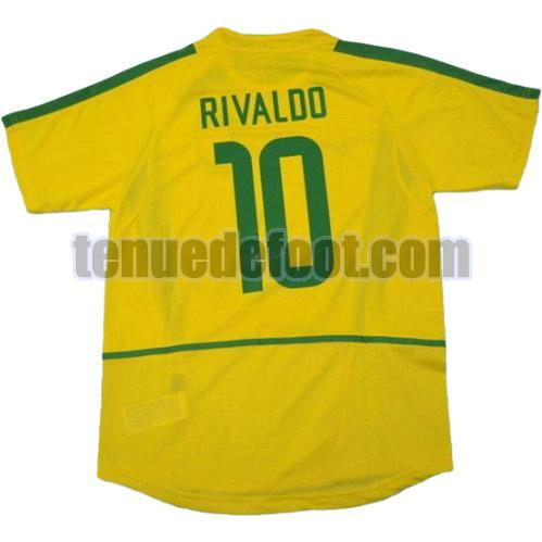 maillot rivaldo 10 brésil coupe du monde 2002 domicile jaune