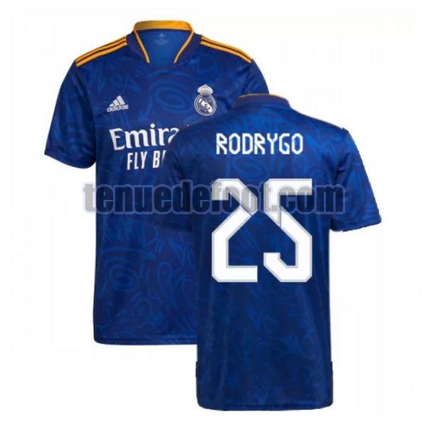 maillot rodrygo 25 real madrid 2021 2022 exterieur bleu bleu