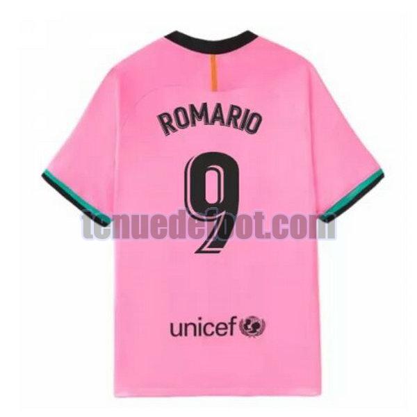 maillot romario 9 barcelone 2020-2021 troisième rose rose