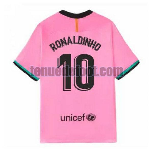 maillot ronaldinho 10 barcelone 2020-2021 troisième rose rose