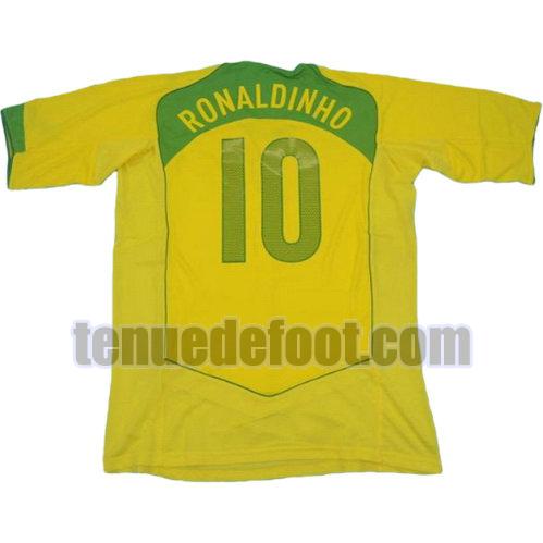 maillot ronaldinho 10 brésil 2004 domicile jaune