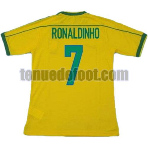 maillot ronaldinho 7 brésil coupe du monde 1998 domicile jaune