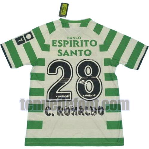 maillot ronaldo 28 sporting cp 2002-2003 domicile vert blanc