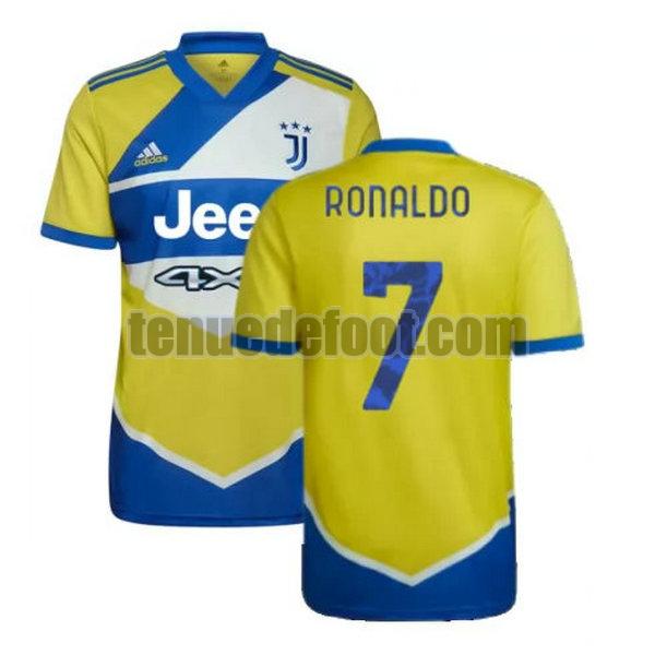 maillot ronaldo 7 juventus 2021 2022 troisième jaune bleu jaune bleu