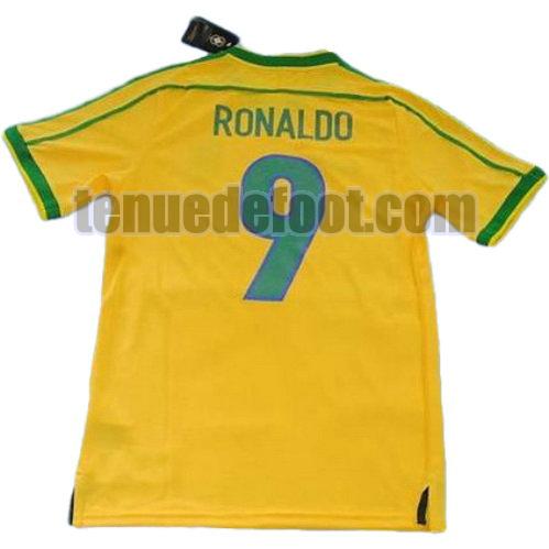 maillot ronaldo 9 brésil coupe du monde 1998 domicile jaune
