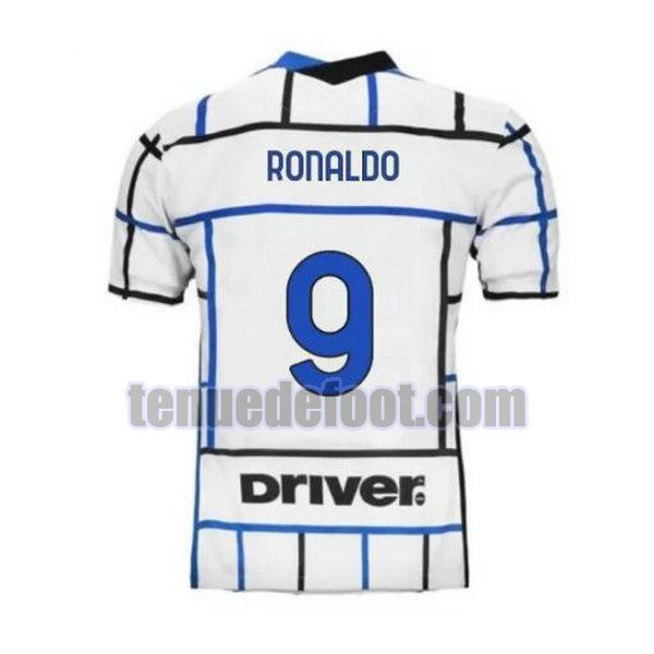 maillot ronaldo 9 inter milan 2020-2021 exterieur blanc