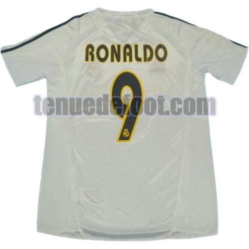 maillot ronaldo 9 real madrid 2003-2004 domicile blanc