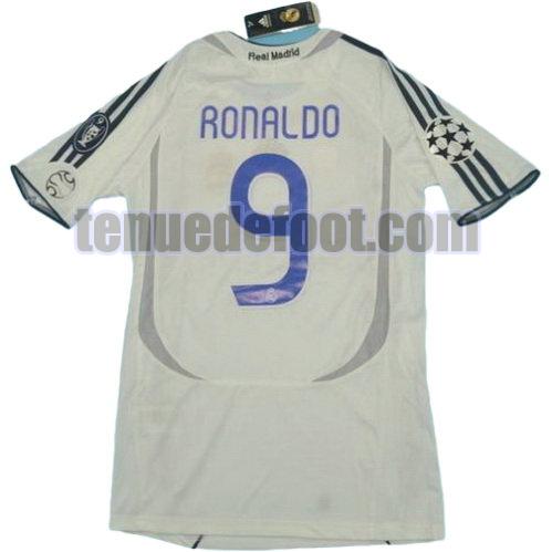 maillot ronaldo 9 real madrid 2006-2007 domicile blanc