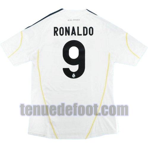 maillot ronaldo 9 real madrid 2009-2010 domicile blanc