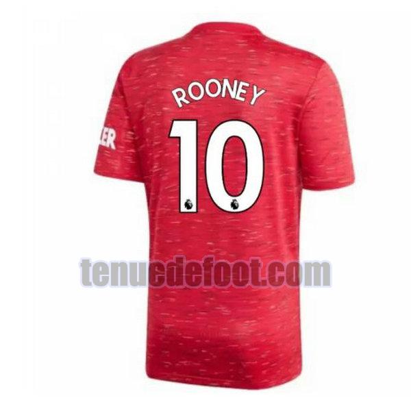 maillot rooney 10 manchester united 2020-2021 domicile rouge