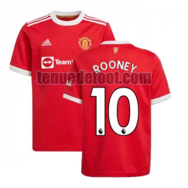 maillot rooney 10 manchester united 2021 2022 domicile rouge rouge
