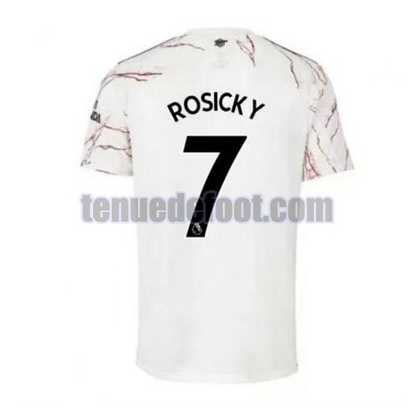 maillot rosicky 7 arsenal 2020-2021 exterieur blanc