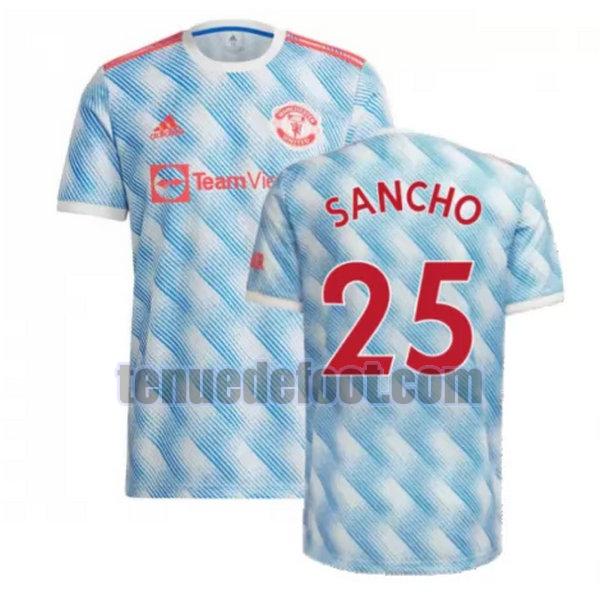 maillot sancho 25 manchester united 2021 2022 exterieur bleu bleu