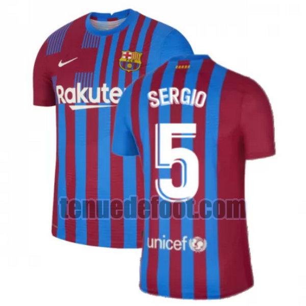 maillot sergio 5 barcelone 2021 2022 domicile rouge blanc rouge blanc