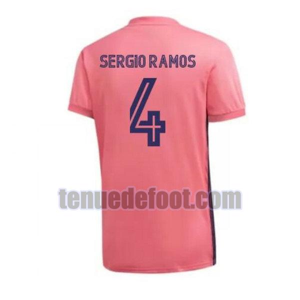 maillot sergio ramos 4 real madrid 2020-2021 exterieur rose