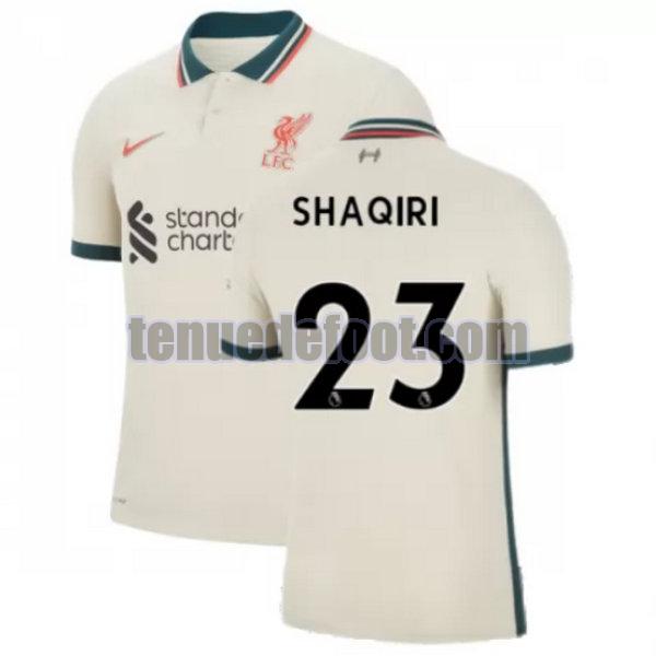 maillot shaqiri 23 liverpool 2021 2022 exterieur jaune jaune
