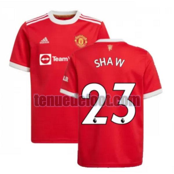 maillot shaw 23 manchester united 2021 2022 domicile rouge rouge