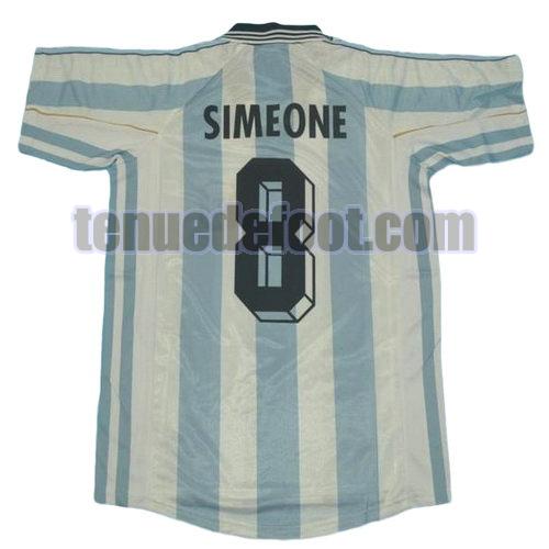 maillot simeone 8 argentine coupe du monde 1998 domicile bleu blanc