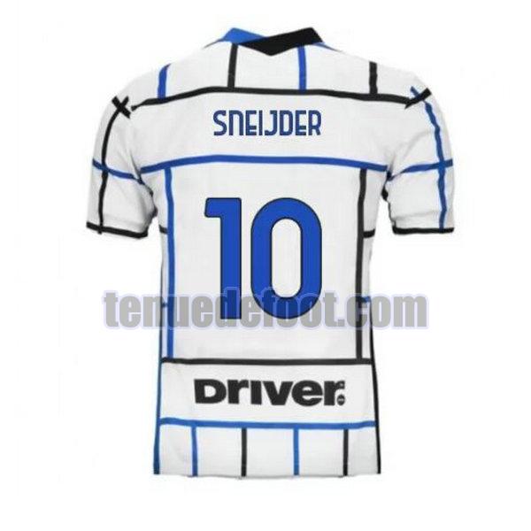 maillot sneijder 10 inter milan 2020-2021 exterieur blanc