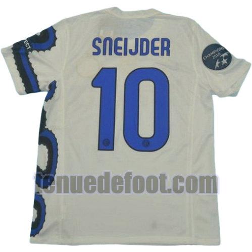 maillot sneijder 10 inter milan champions 2010 exterieur blanc