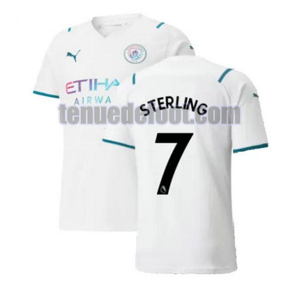 maillot sterling 7 manchester city 2021 2022 exterieur blanc blanc
