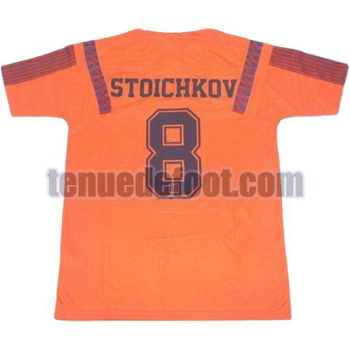 maillot stoichkov 8 fc barcelone ucl 1992 exterieur orange