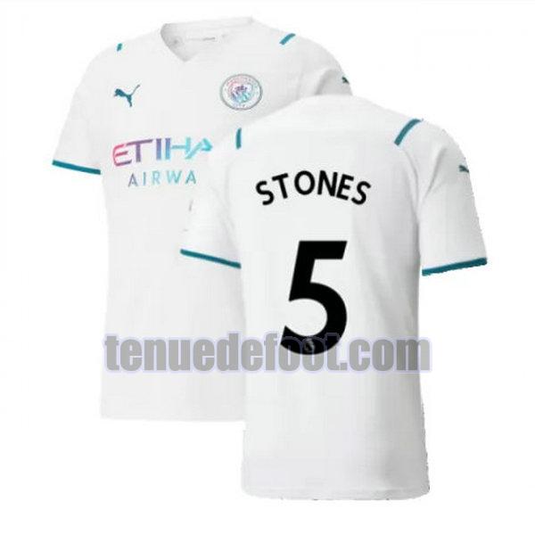 maillot stones 5 manchester city 2021 2022 exterieur blanc blanc