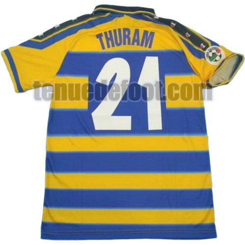 maillot thuram 21 parma 1999-2000 domicile jaune bleu